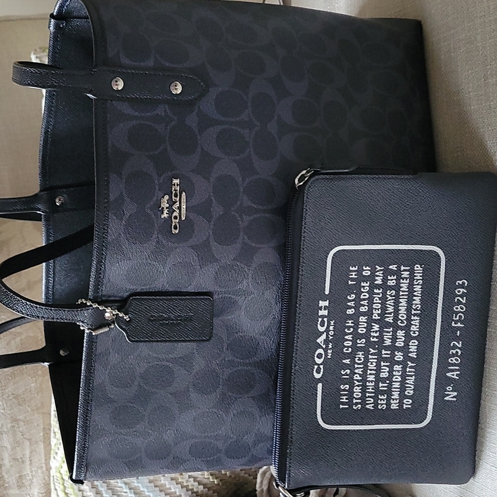 New coach navy & black trim and handles